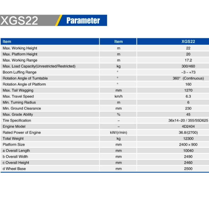 Telescopic Boom Lift XGS22